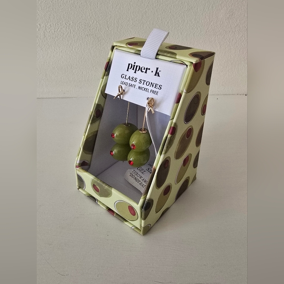 Piper K Green Olive Earrings - Picture 2 of 5